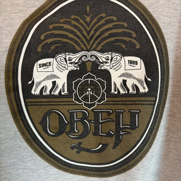 OBEY Hoodie \\ Gray w/ Elephants // Size Small \\ Hindu - Picture 7 of 10